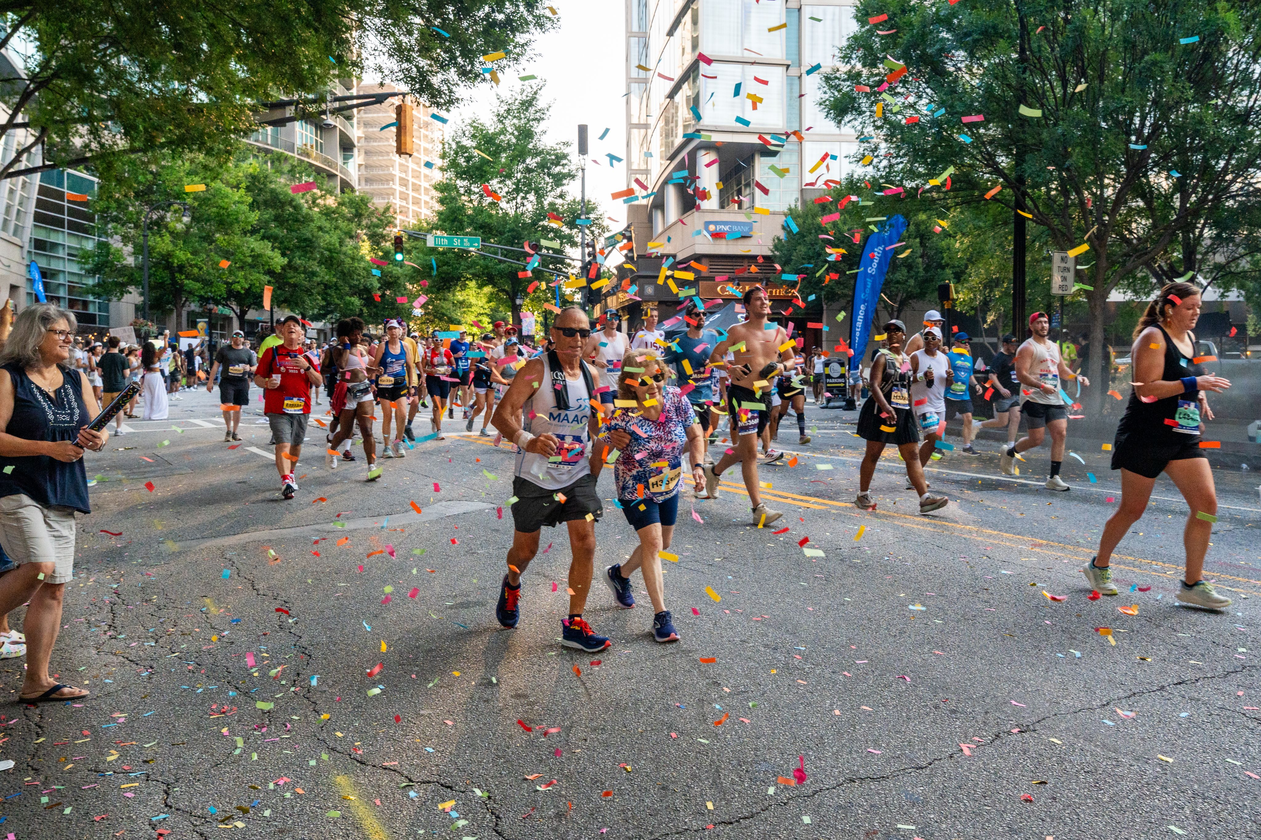 Runners on Peachtree Street