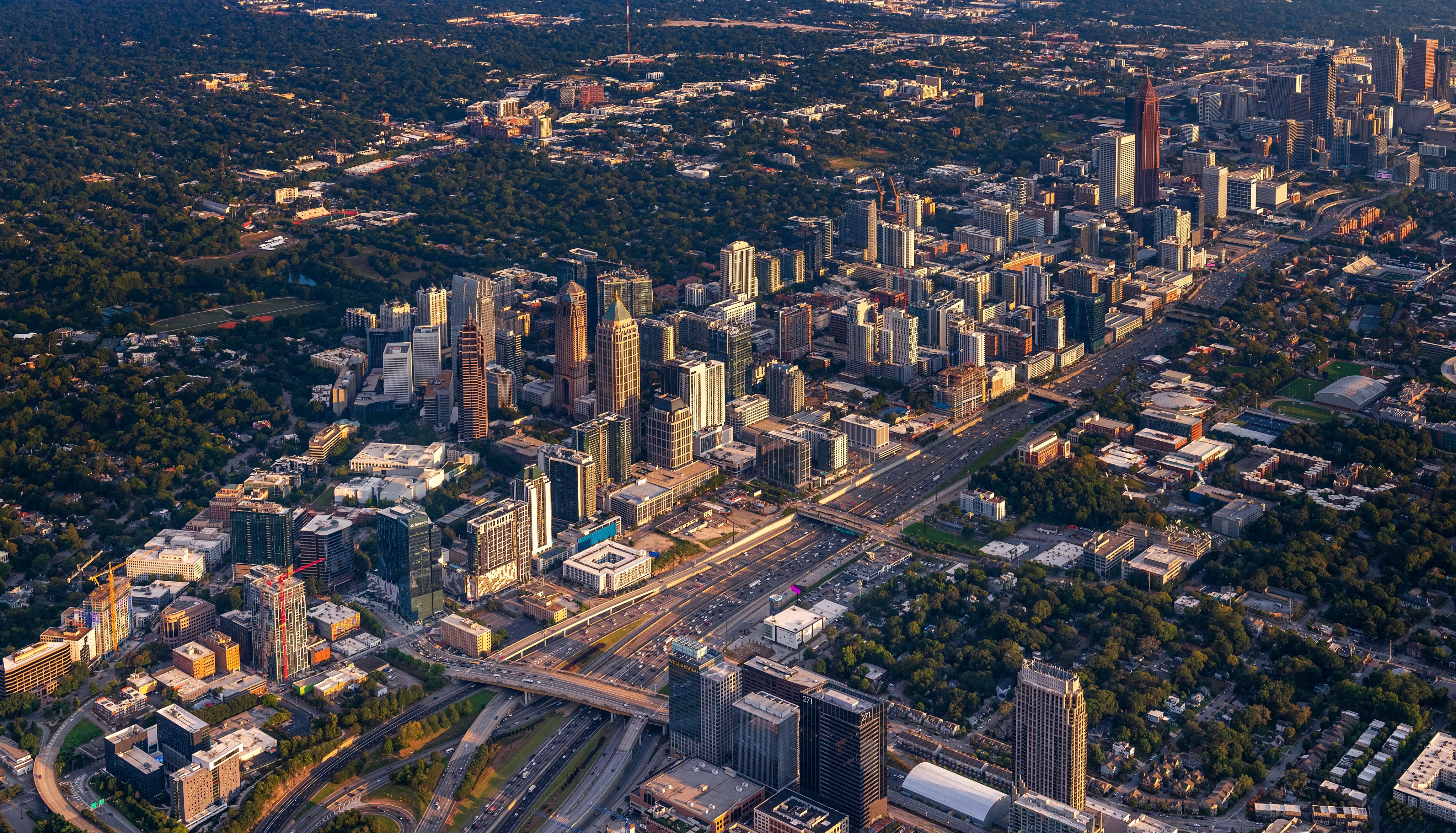 Skyline view of tall buildings in Midtown